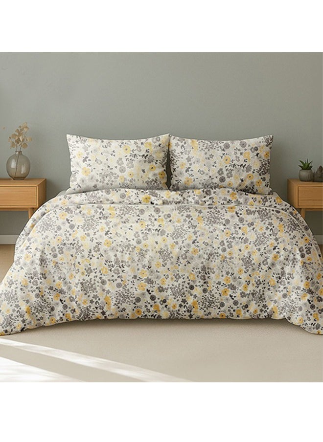snooze - Flat bed sheet set 3pcs,220*235 cm + 2 Free Pillowcases, daisy design - Image 1
