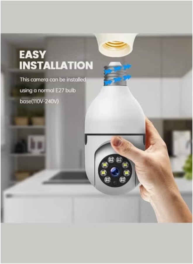 JAJEEK (Pack of 4) Light Bulb Security Cameras 1080P HD – 2.4GHz WiFi Wireless Outdoor CCTV Surveillance with Motion Detection, Auto Tracking, Two-Way Audio, Night Vision, and E27 Bulb Socket Installation - Image 5