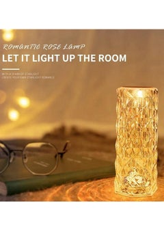 AWD Crystal Touch Table Lamp - 16 LED Color Changing Rechargeable Night Light, Diamond Cut Design, Dimmable Bedside Lamp for Home, Bedroom, Living Room, Romantic Decorative Ambient Lighting  - Image 5