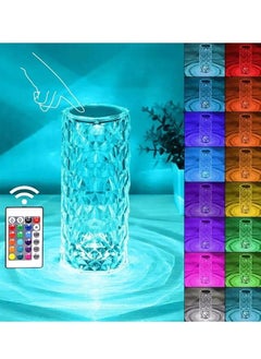 AWD Crystal Touch Table Lamp - 16 LED Color Changing Rechargeable Night Light, Diamond Cut Design, Dimmable Bedside Lamp for Home, Bedroom, Living Room, Romantic Decorative Ambient Lighting  - Image 2