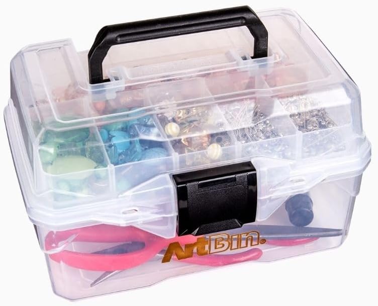 ArtBin Project Box Small - Clear Plastic Storage Container with Divided Tray - Image 1