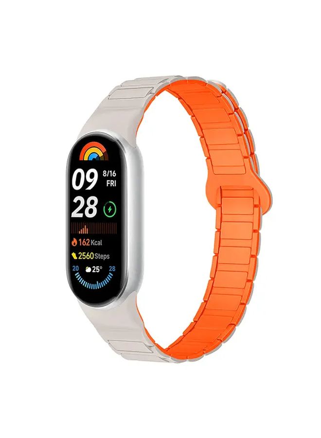 Compatible Magnetic Strap for Xiaomi Band 10 9 8 NFC Antique White Mist Blue - Image 1