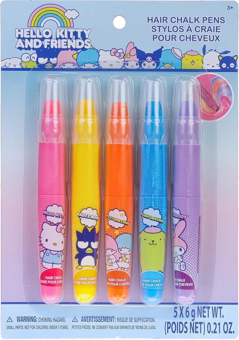 TOWNLEY GIRL Hello Kitty and Friends Temporary Hair Markers for Girls Washable Bright Vibrant Colors  Great for Birthday Gifts Stocking Stuffers Slumber Parties Ages 3 by Townley Girl 
