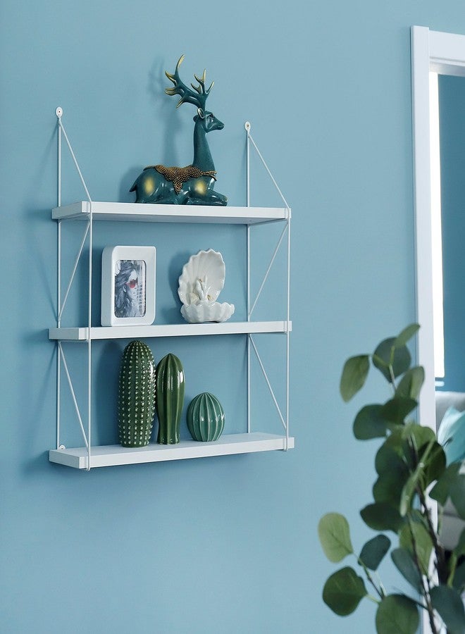 WELLAND 3-Tier Display Wall Shelf Storage Rack Holder, White - Image 5