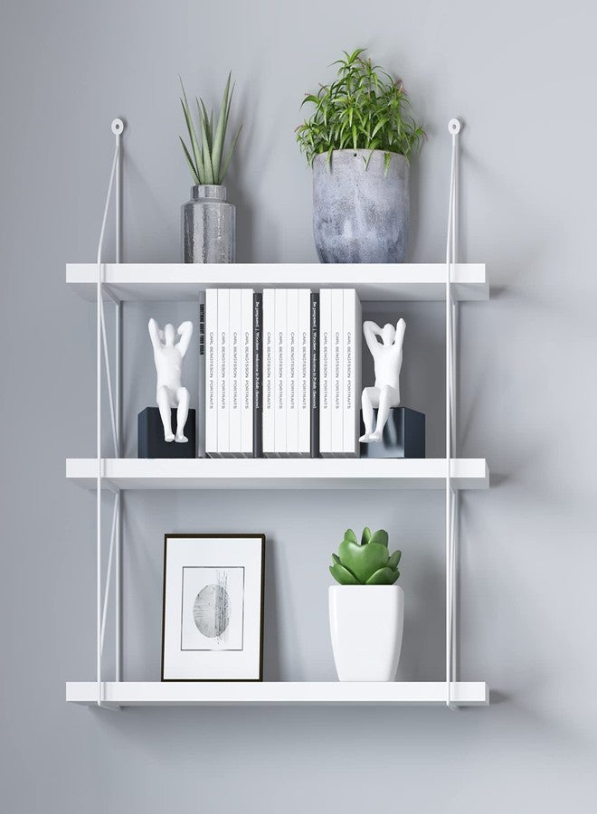 WELLAND 3-Tier Display Wall Shelf Storage Rack Holder, White - Image 3
