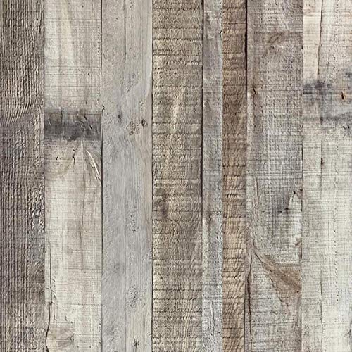 Qianglive Vintage Wood Wallpaper Rustic Wood Wallpaper Stick and Peel Self Adhesive Distressed Wood Look Wallpaper Vinyl Shelf Home Wood Panel Wall Paper Covering Film 17.3"× 120" - Image 1