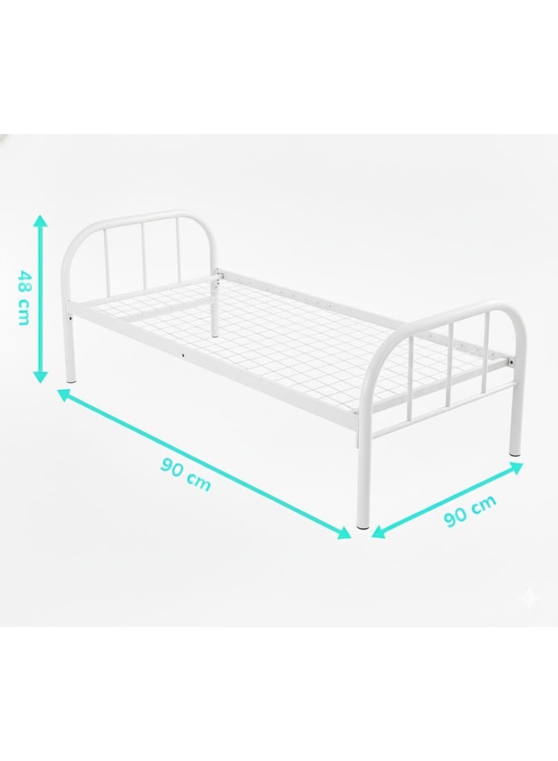 UNIKSAR Heavy Duty Iron Single Bed Frame with Metal Slats, Noise‑Free, 50cm Underbed Storage, Rounded Headboard & Footboard, No Box Spring Needed (90x190 cm) - Image 3