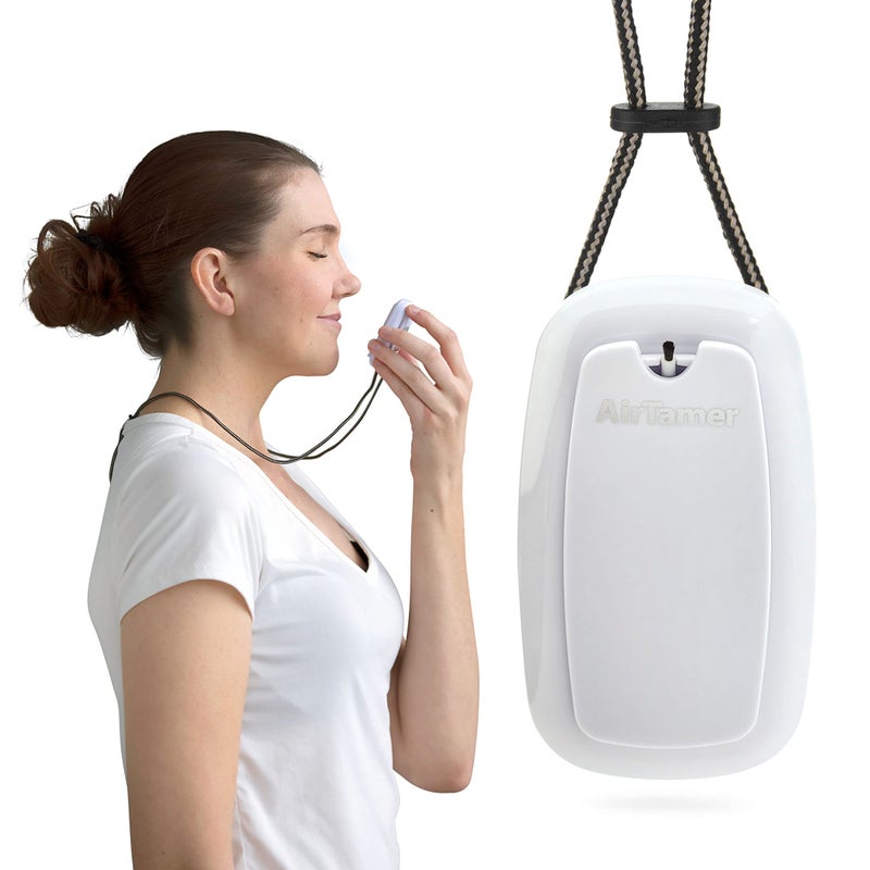 AirTamer AirTamer A315W Advanced Rechargeable and Portable Air Negative Ion Generator Proven Performance White with Black Leather Travel Case 