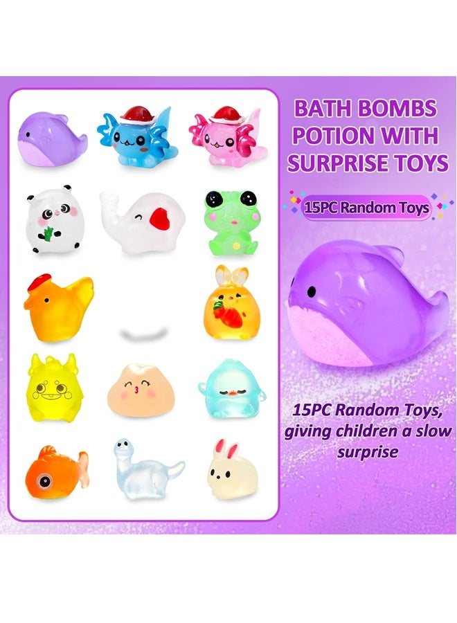 Beauenty Bath Bombs Potion with Surprise Toys Inside,6 Pack Fizzy Bubble Bath Explosions,Large Bubble Volume Colorful Bath Bombs for Kids, Fun & Educational Kids Bath Experience - Image 3