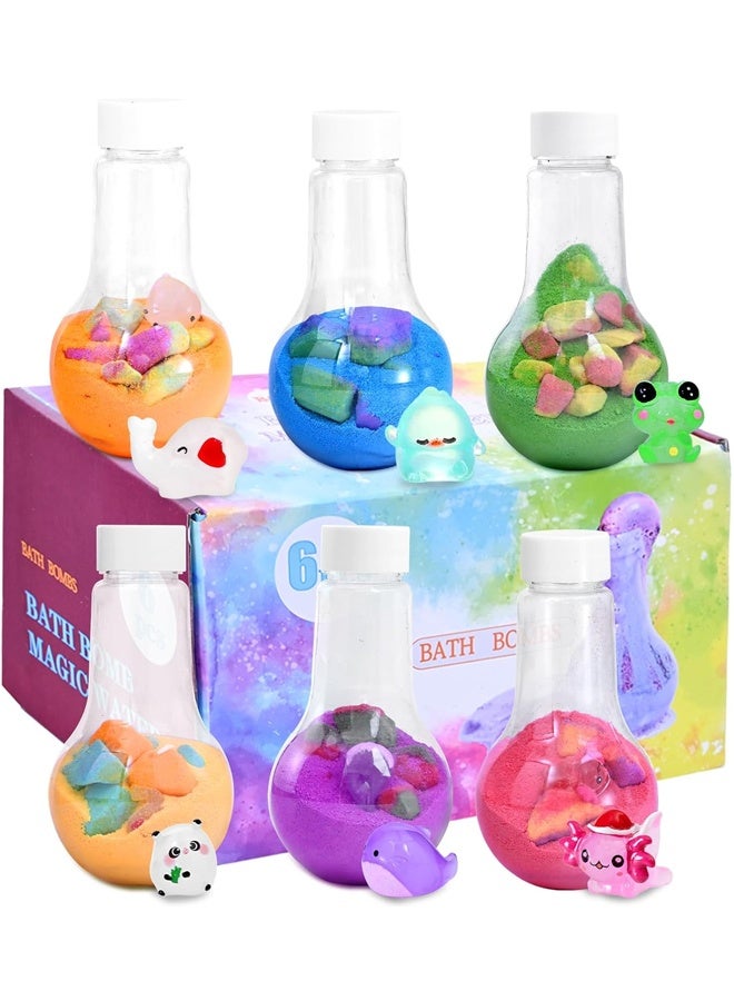Beauenty Bath Bombs Potion with Surprise Toys Inside,6 Pack Fizzy Bubble Bath Explosions,Large Bubble Volume Colorful Bath Bombs for Kids, Fun & Educational Kids Bath Experience - Image 1