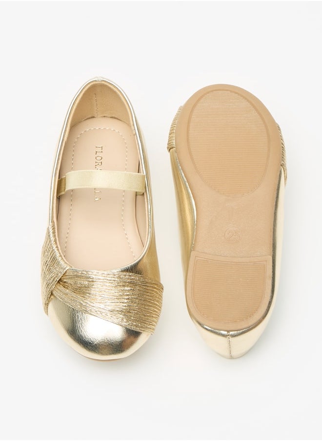 Flora Bella By Shoexpress - Girls Drape Accent Slip-On Round Toe Ballerina Shoes - Image 1