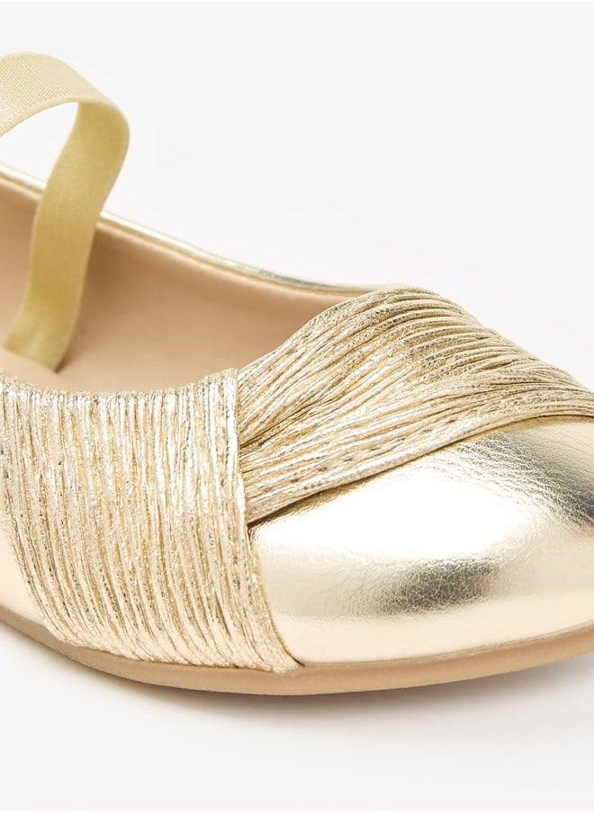 Flora Bella By Shoexpress - Girls Drape Accent Slip-On Round Toe Ballerina Shoes - Image 1