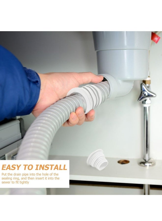 عبوة من 4 قطع من سدادة أنابيب الصرف الصحي المصنوعة من السيليكون لإغلاق مجاري المطبخ والحمام (أبيض) - Image 5