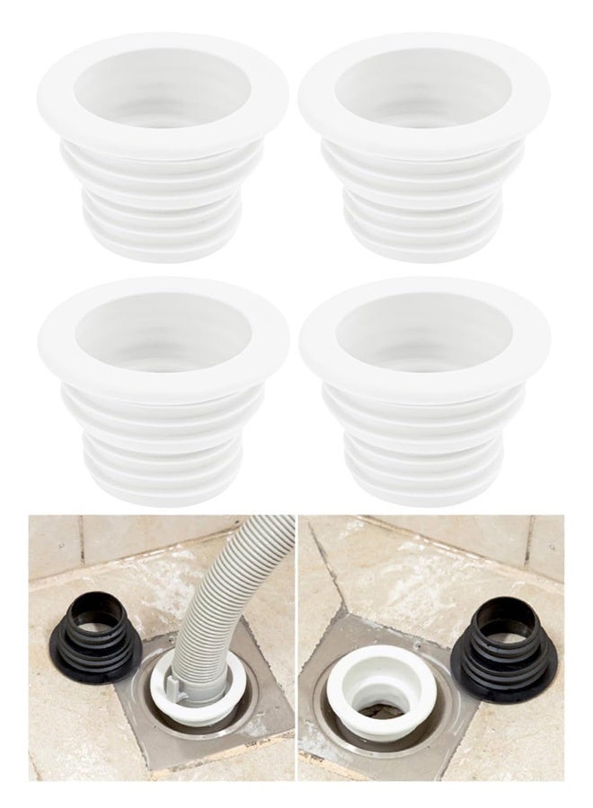 عبوة من 4 قطع من سدادة أنابيب الصرف الصحي المصنوعة من السيليكون لإغلاق مجاري المطبخ والحمام (أبيض) - Image 1