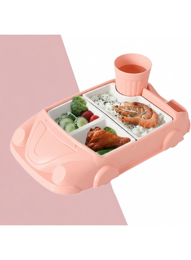 طقم أدوات مائدة على شكل سيارة، وعاء عشاء، مناسب للمطبخ وطاولة الطعام، صينية عشاء على شكل سيارة مصنوعة من البلاستيك المقوى، مناسبة للأولاد والبنات، مع أطباق منفصلة، ​​أدوات مائدة، كوب ماء، أدوات نزهة (30.6 × 19 × 5 سم). - Image 3