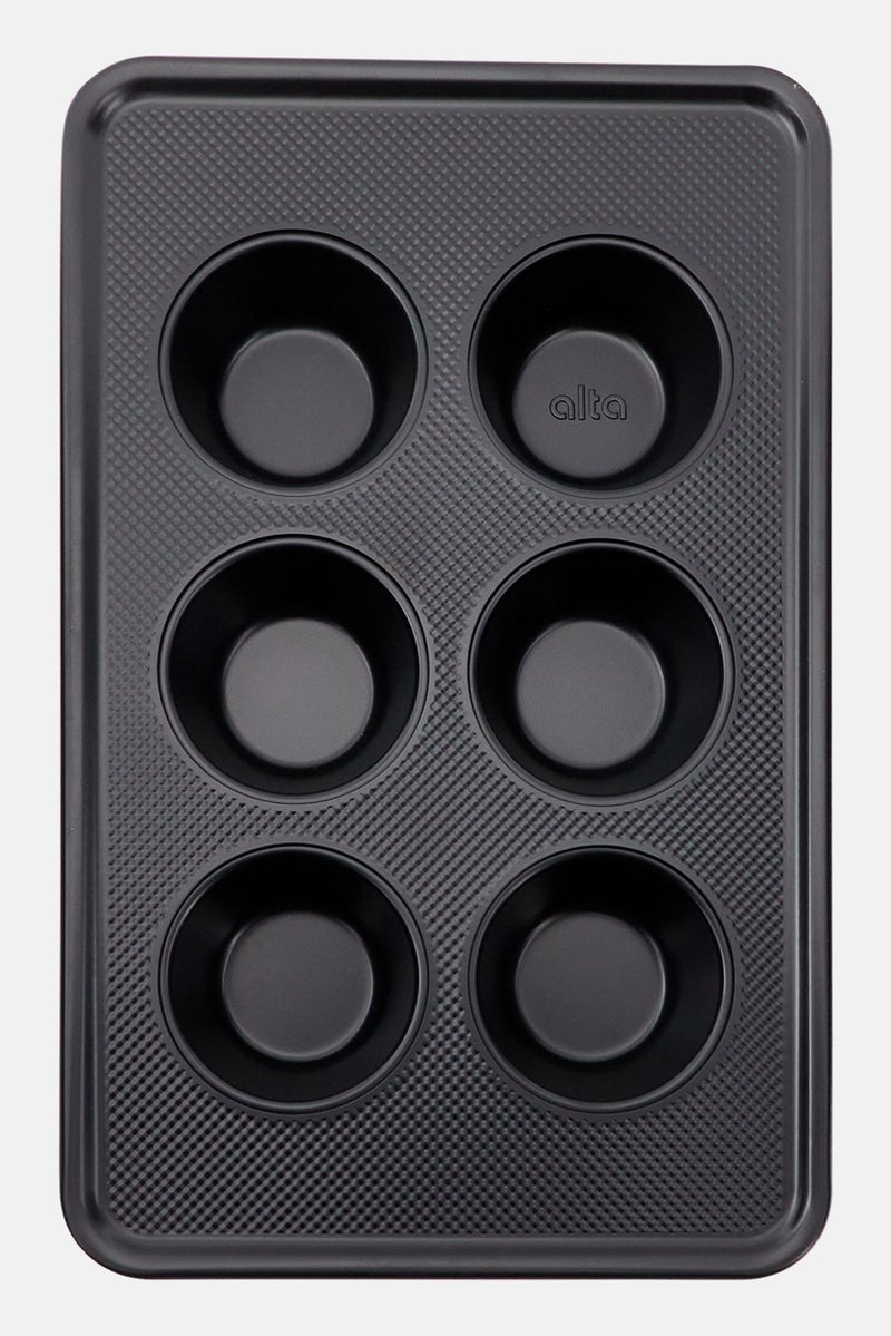Alta 6 Cup Non-Stick Muffin Pan, Black  - Image 1