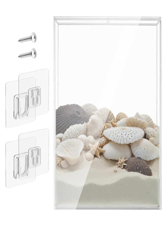 Homakover 8.5 x 11 Inch Clear Acrylic Wall Mount Seashell Display Box, 3D Floating Display Case Shadow Box Frame, Ideal for Wine Bottle Caps, Tickets, Shells, Stamps and More - Image 1