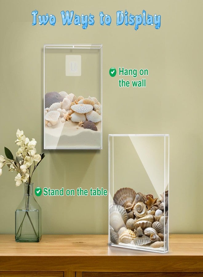 Homakover 8.5 x 11 Inch Clear Acrylic Wall Mount Seashell Display Box, 3D Floating Display Case Shadow Box Frame, Ideal for Wine Bottle Caps, Tickets, Shells, Stamps and More - Image 4