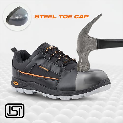 FUEL Armour 3 DD ISI Marked Synthetic Treated Fabric Breathable Safety Shoes for Men with 100J Steel Toe Cap in PVC Double Density Sole (Black,8UK) - Image 2