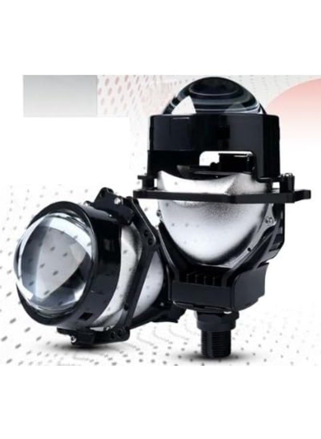 عدسة مصابيح أمامية LED، 3.0 بوصة، شعاع عالي/منخفض 6000 كلفن، عدسة عرض عالمية للسيارات، هيكل أسود، طراز A10 - Image 1