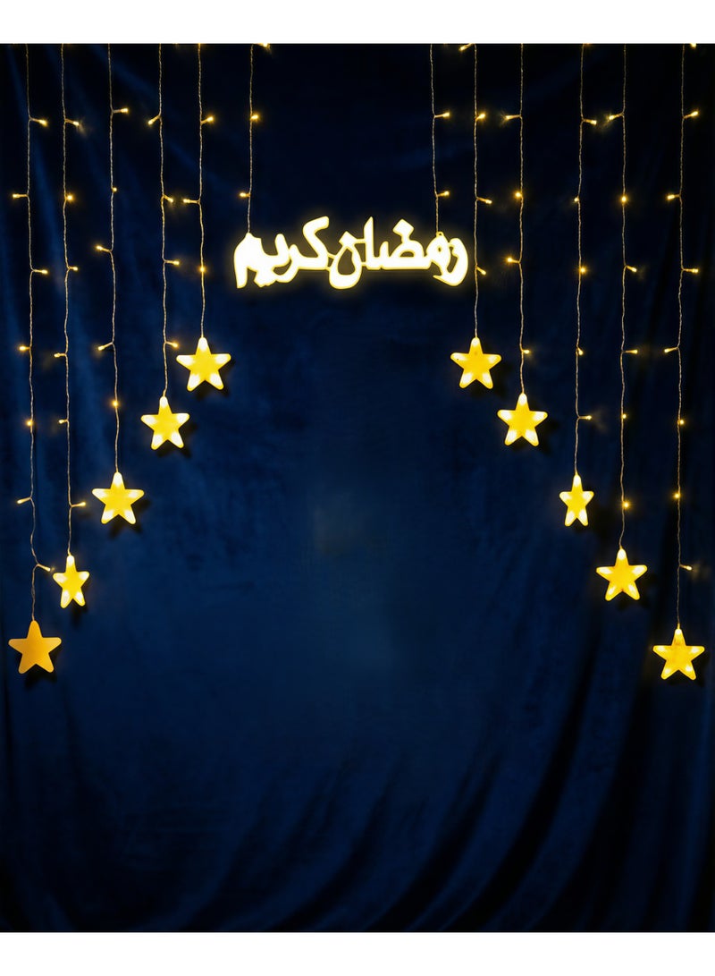 Ramadan Kareem Mubarak Lantern Decoration | Star Tiered Ornament for Festive Iftar Gatherings | Eid Gift 3 Meter