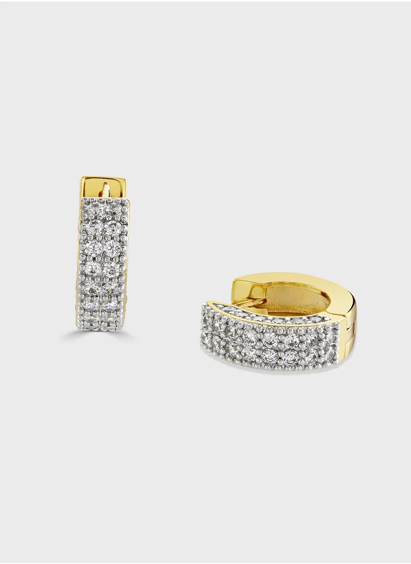 BUCKLEY LONDON Pave Chubby Huggie Hoop Earring