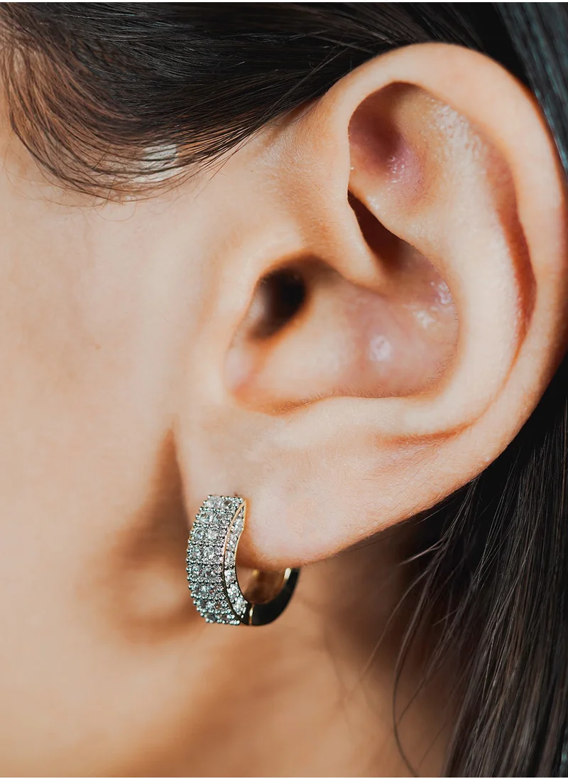 BUCKLEY LONDON Pave Chubby Huggie Hoop Earring