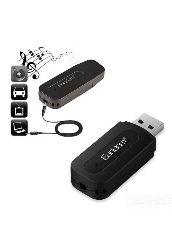 ELTRAZONE M22 USB Car & Home Stereo Bluetooth Receiver 3.5mm – Wireless Audio Adapter for Car Stereo, Speakers & More (Black) - Image 3
