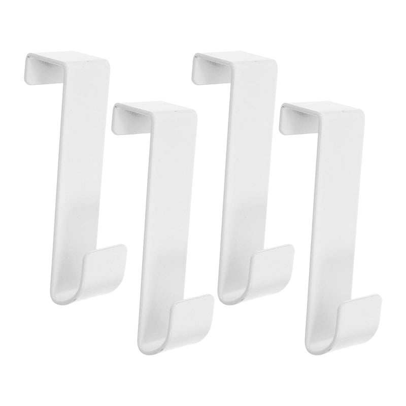 4 Pcs Heavy Duty Metal Over Door Hooks For Towels Clothes Bathroom No Drill Hangers - Image 2