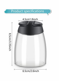 Y&D 2 Pieces Damp Proof Salt and Pepper Shakers Adjustable Condiment Holder Double Lid with Holes Barbecue Spice Jar Glass Container Seasoning Box for Kitchen Restaurant Canteen Travel Camping  - Image 2