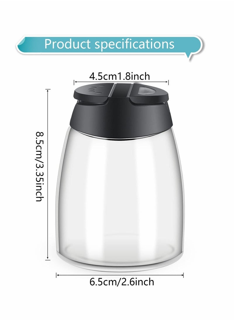 Y&D - 2 Pieces Damp Proof Salt and Pepper Shakers Adjustable Condiment Holder Double Lid with Holes Barbecue Spice Jar Glass Container Seasoning Box for Kitchen Restaurant Canteen Travel Camping - Image 1