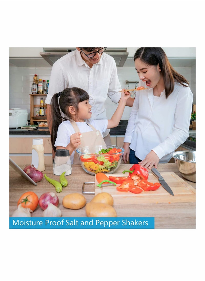 Y&D - 2 Pieces Damp Proof Salt and Pepper Shakers Adjustable Condiment Holder Double Lid with Holes Barbecue Spice Jar Glass Container Seasoning Box for Kitchen Restaurant Canteen Travel Camping - Image 1