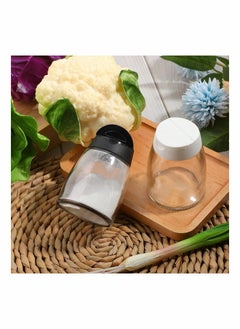 Y&D 2 Pieces Damp Proof Salt and Pepper Shakers Adjustable Condiment Holder Double Lid with Holes Barbecue Spice Jar Glass Container Seasoning Box for Kitchen Restaurant Canteen Travel Camping  - Image 4