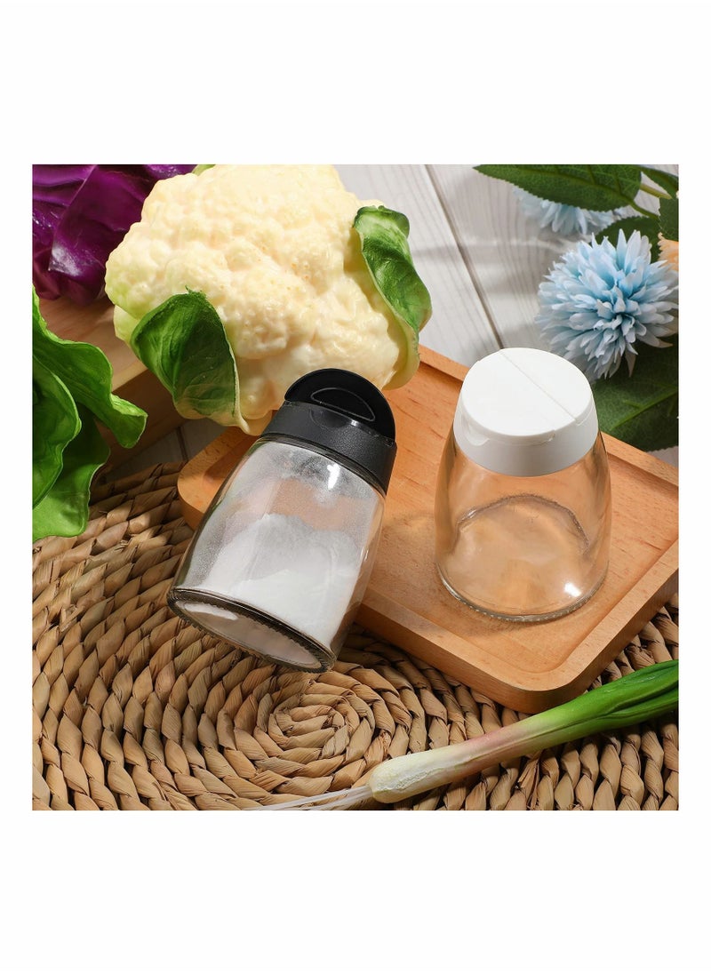 Y&D - 2 Pieces Damp Proof Salt and Pepper Shakers Adjustable Condiment Holder Double Lid with Holes Barbecue Spice Jar Glass Container Seasoning Box for Kitchen Restaurant Canteen Travel Camping - Image 1