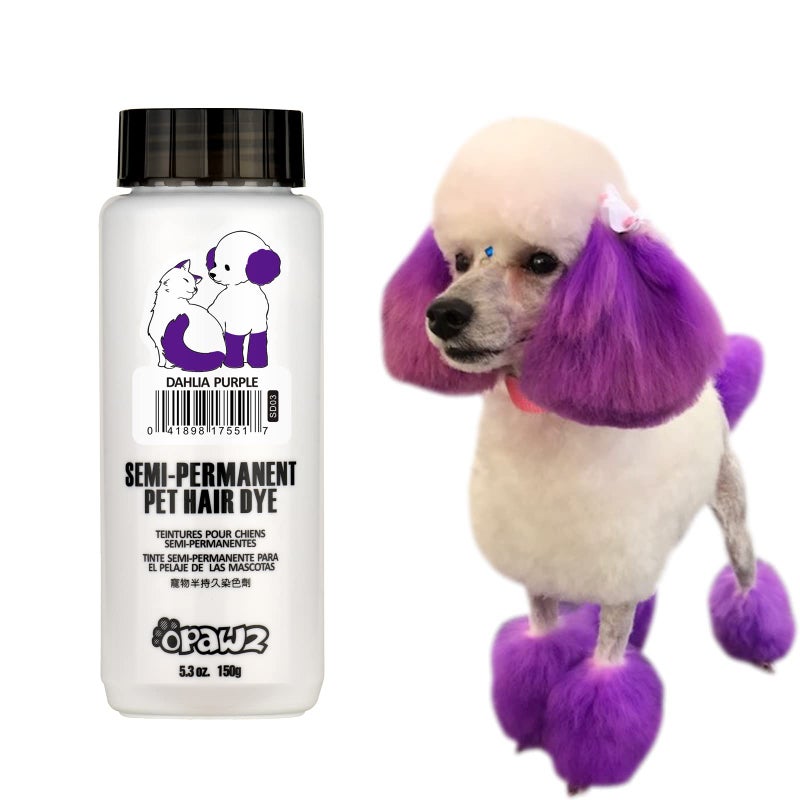 OPAWZ Semi-Permanent Dog Hair Dye, Food-Grade Pigment Dog Dye, Non-Toxic Pet Hair Dye for Dogs, Cats and All Pets Can be Bathed (Dahlia Purple) - Image 1