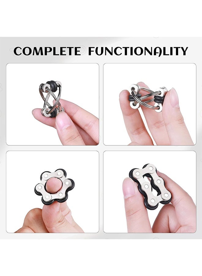 Lemon 8Pcs Sensory Fidget Toys, with Fidget Spinner Anxiety Toy, Acupressure Rings, Bike Chain Marble Mesh and Flippy Chain Desk Fidgets Quiet Toys for Autism, Easter Toys for Teens Adults Boys & Girls - Image 3