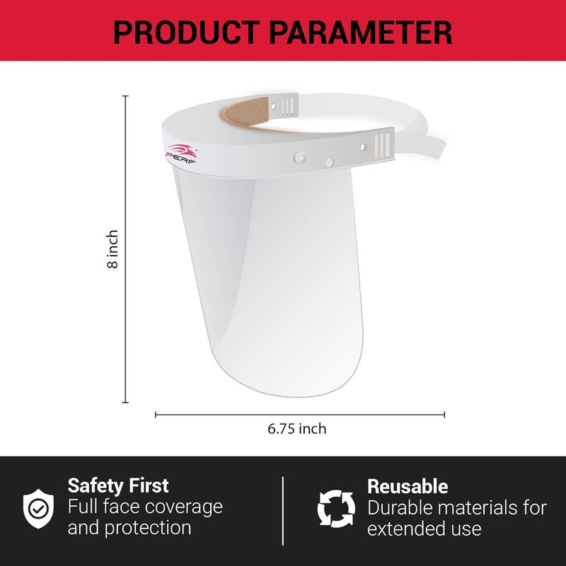 Perf Face Shield | High-Impact Resistant Polycarbonate Visor | Comfortable Adjustable Elastic Band with Replaceable Polycarbonate Visor - Image 5