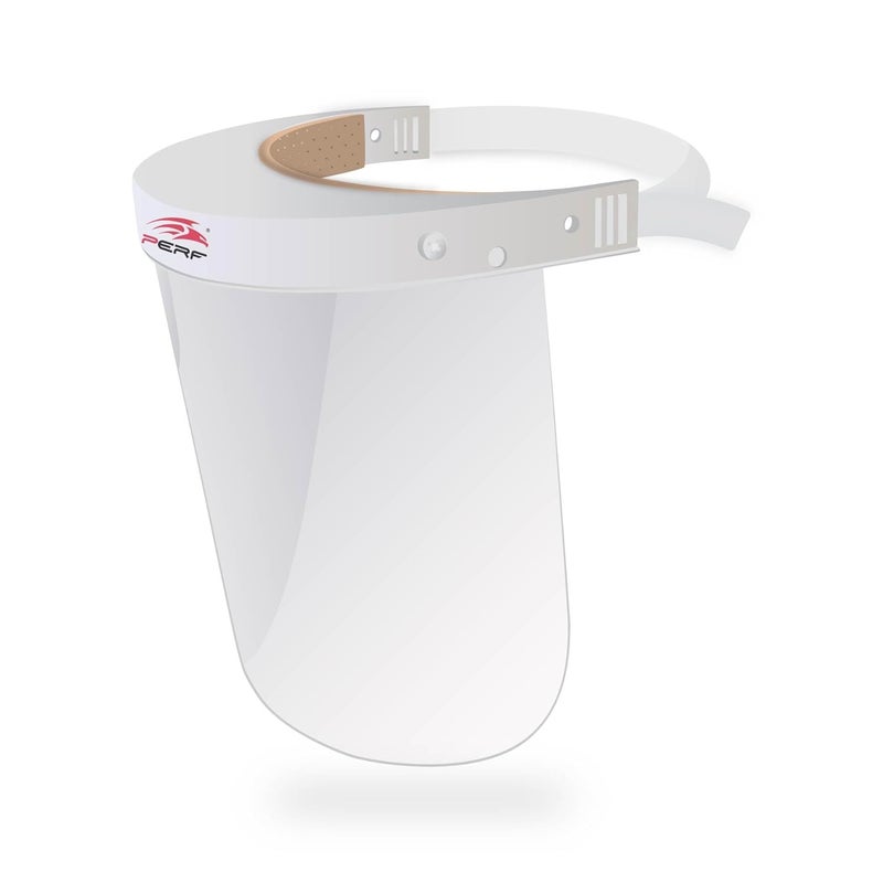 Perf Face Shield | High-Impact Resistant Polycarbonate Visor | Comfortable Adjustable Elastic Band with Replaceable Polycarbonate Visor - Image 1