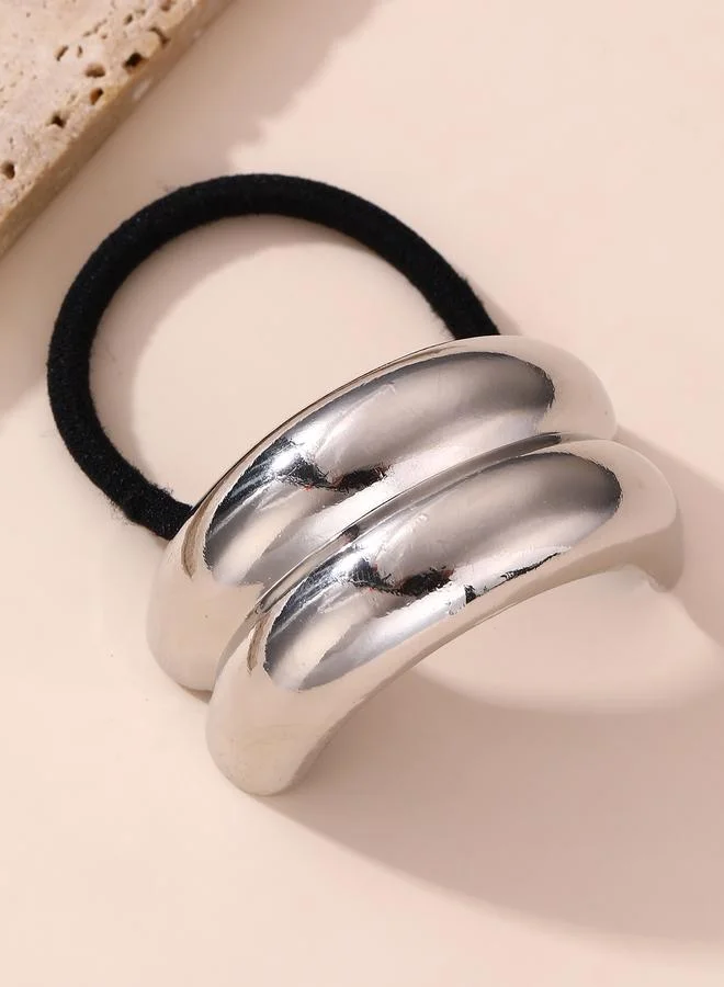 Take Two Silver Tone Metal Hair Tie