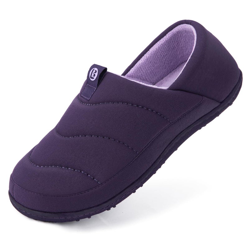 LongBay Women's Comfy Slippers Indoor Outdoor House Shoes with Removable Insole & Non-Slip Sole Purple, 8-9 - Image 1