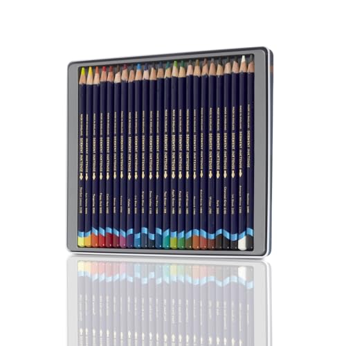 Derwent Inktense Pencils Tin, Set of 24, Great for Holiday Gifts, 4mm Round Core, Firm Texture, Watersoluble, Ideal for Watercolor, Drawing, Coloring and Painting on Paper and Fabric (0700929) - Image 2