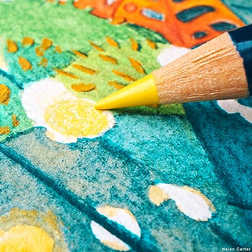 Derwent Inktense Pencils Tin, Set of 24, Great for Holiday Gifts, 4mm Round Core, Firm Texture, Watersoluble, Ideal for Watercolor, Drawing, Coloring and Painting on Paper and Fabric (0700929) - Image 5