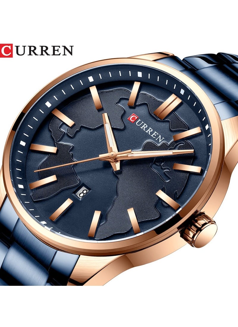 CURREN CURREN-8366 Original Brand Stainless Steel Band Wrist Watch For Men With Brand Box  - Image 2