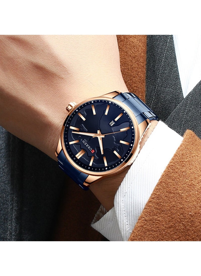 CURREN CURREN-8366 Original Brand Stainless Steel Band Wrist Watch For Men With Brand Box  - Image 3