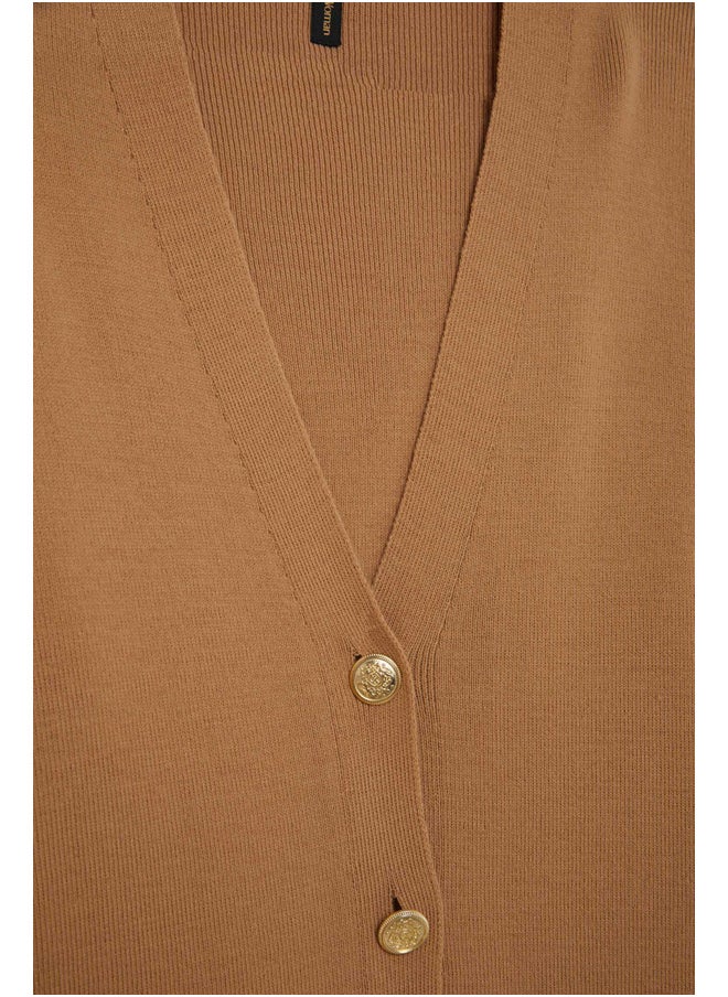 DeFacto Woman Tricot Relax Fit V Neck Long Sleeve Cardigan  - Image 5