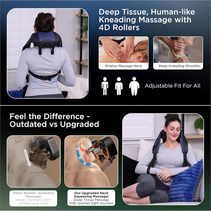 Dr Physio جهاز مساج كهربائي للرقبة والظهر 1048 من USA مع عقد تدليك بالأشعة تحت الحمراء لتخفيف آلام الرقبة والكتف والظهر والعضلات. - Image 3