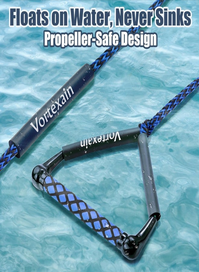 Vortexain Wakeboard Rope with Handle, 75ft 4-Section Floating Water Ski Ropes, Blue and Black, 16-Strand Tow Line with EVA Handle for Water Sports Skiing Wakesurf Wake Board Surf Boating - Image 3