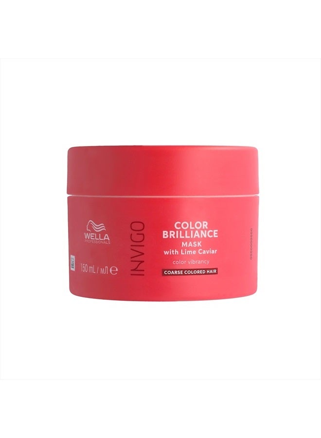 Wella Professionals قناع لون إنفيغو بريلينس للألوان الزاهية للشعر الخشن، حماية اللون، يغذي ويحمي الشعر، مع كافيار الليمون، فيتامين E ومنقي المعادن | 150 مل - Image 1