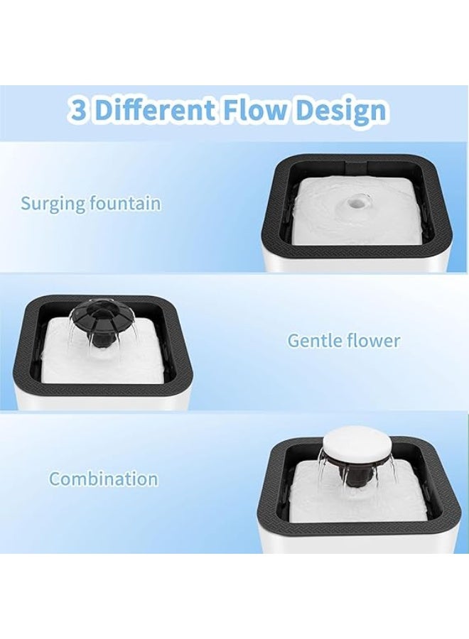 GION Cats Dog Water Fountain Animal Water Dispenser 2.5L Automatic Pet Drinking Fountain for Cats Kitty Indoor and Small Pets, Ultra Quiet Cat Drinking Fountain with Filter (1Pcs) - Image 3