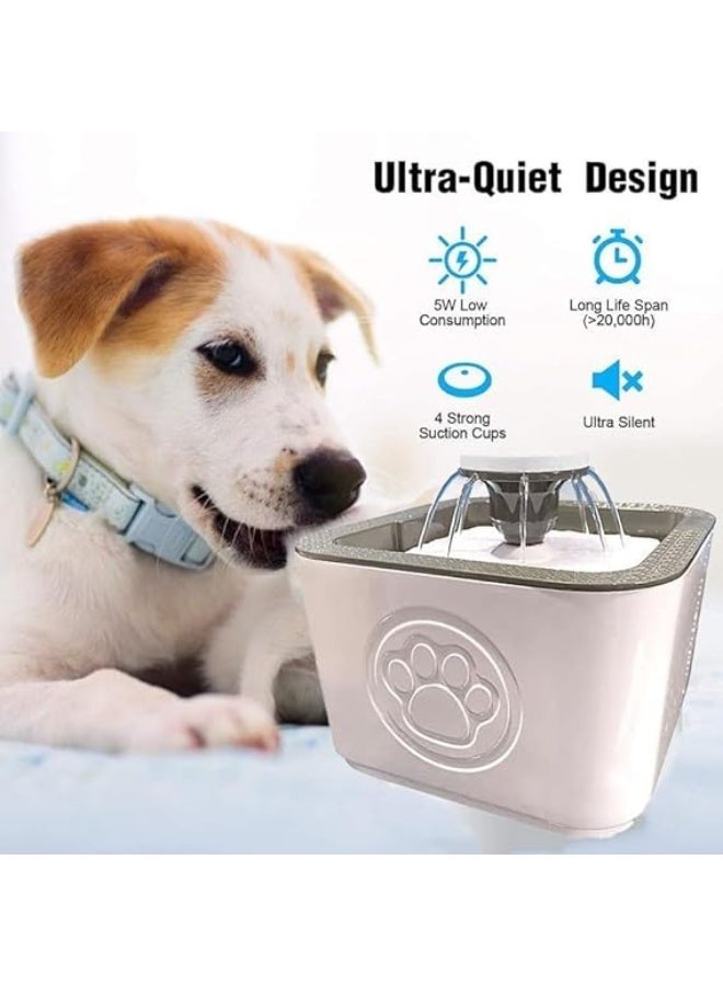 GION Cats Dog Water Fountain Animal Water Dispenser 2.5L Automatic Pet Drinking Fountain for Cats Kitty Indoor and Small Pets, Ultra Quiet Cat Drinking Fountain with Filter (1Pcs) - Image 5